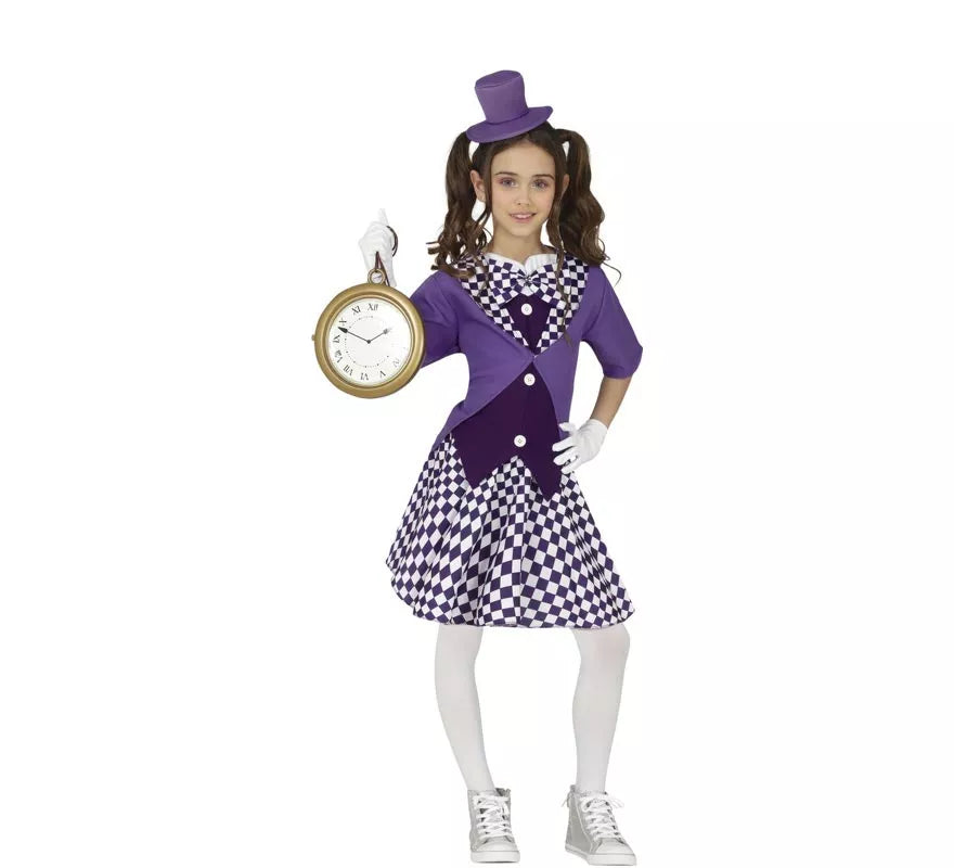 Disfraz de Sombrerera Morado para niña