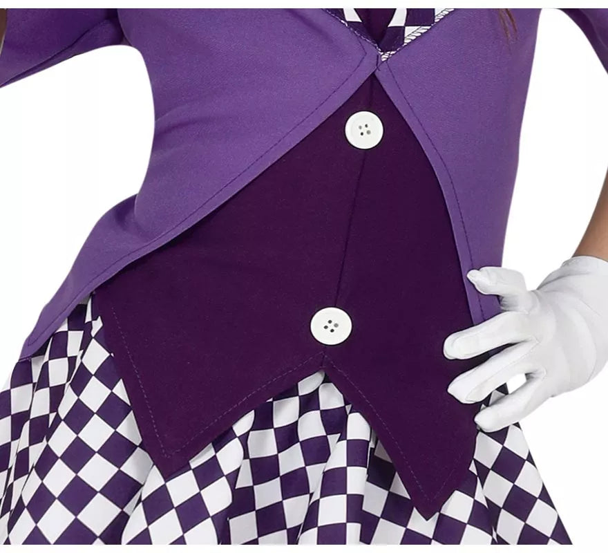 Disfraz de Sombrerera Morado para niña