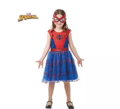 Disfraz de Spider Girl de Spiderman en vestido con antifaz para niña
