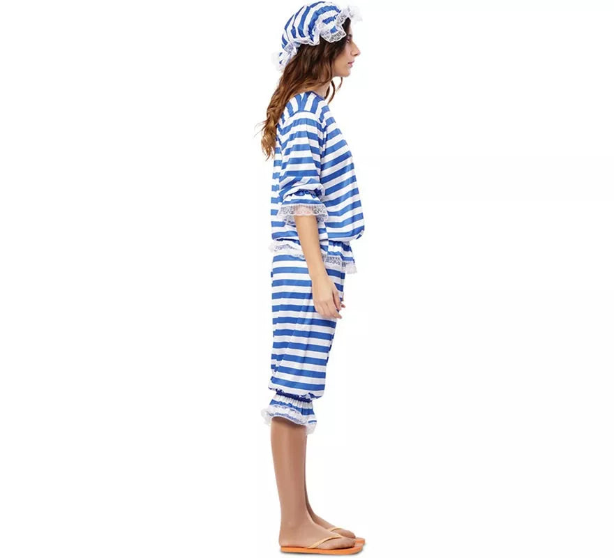 Disfraz de Sra. Bañista Retro Años 20 Azul para mujer