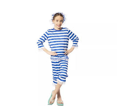 Blue 1920s Retro Miss Bather Costume for Girl