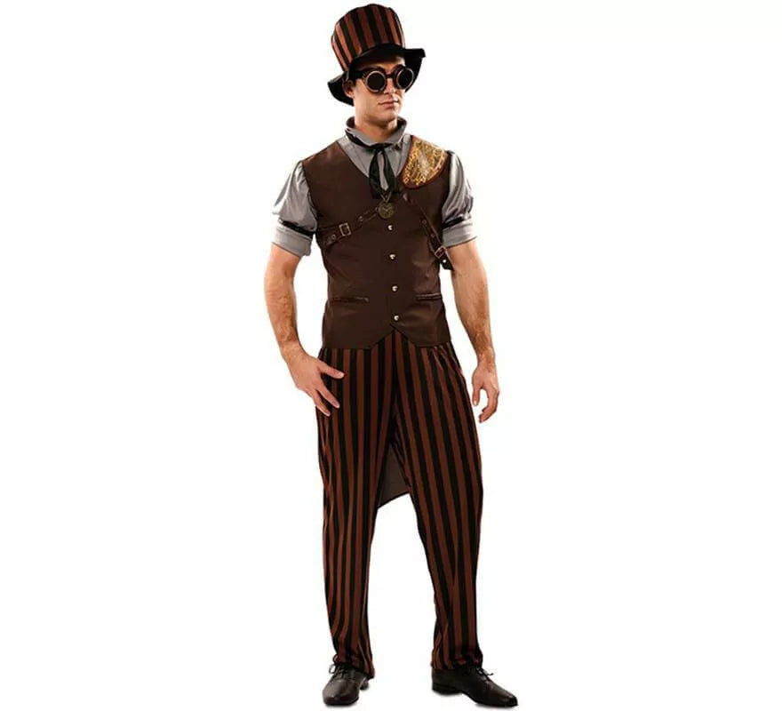 Translation missing: en.Disfraz de Steampunk a Rayas para hombre