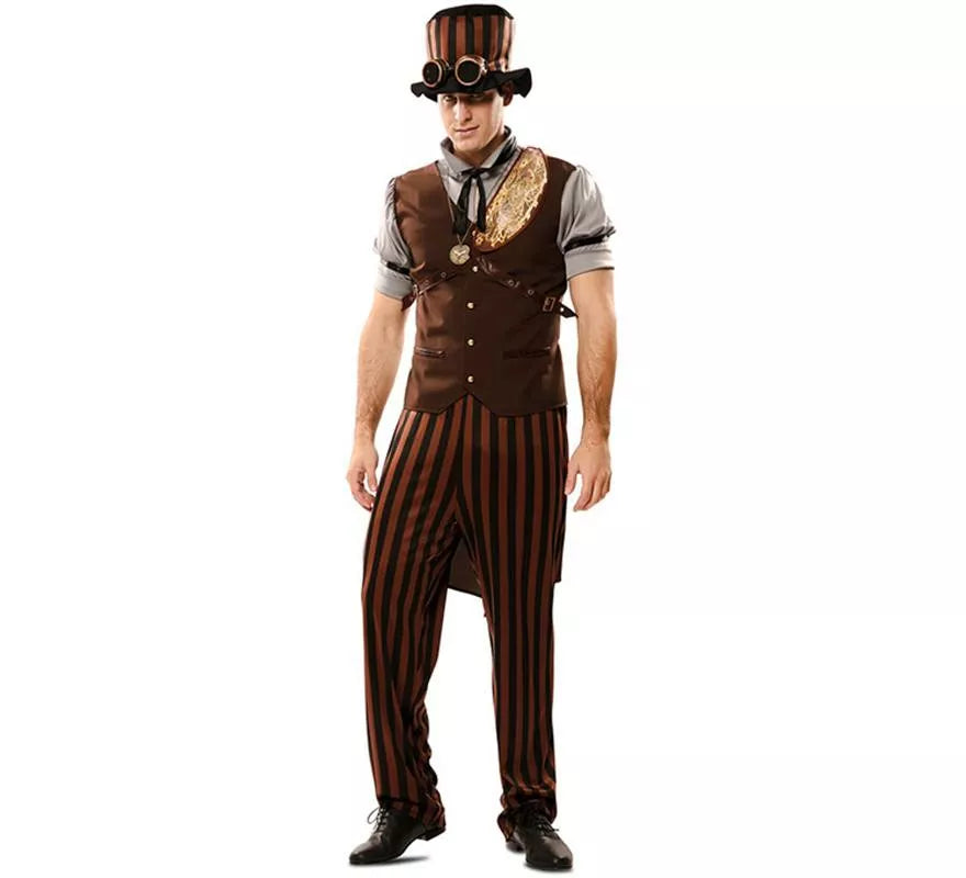 Disfraz de Steampunk a Rayas para hombre