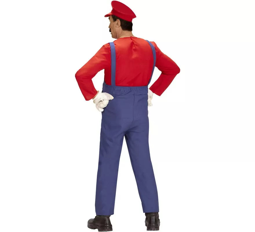 Translation missing: en.Disfraz de Súper Fontanero rojo para hombre