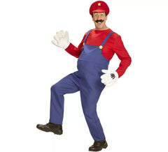Red Super Plumber Costume for Men