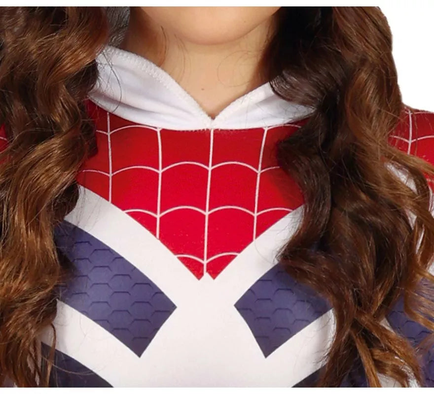 Disfraz de Super Heroína Arácnida encapuchada para niña