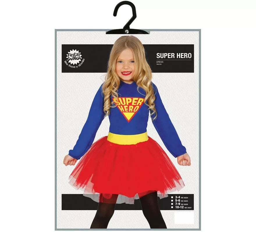 Translation missing: en.Disfraz de Súper Heroína Azul y Rojo con tutú para niña