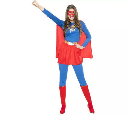 Disfraz de Súper Heroína Azul y Rojo para mujer