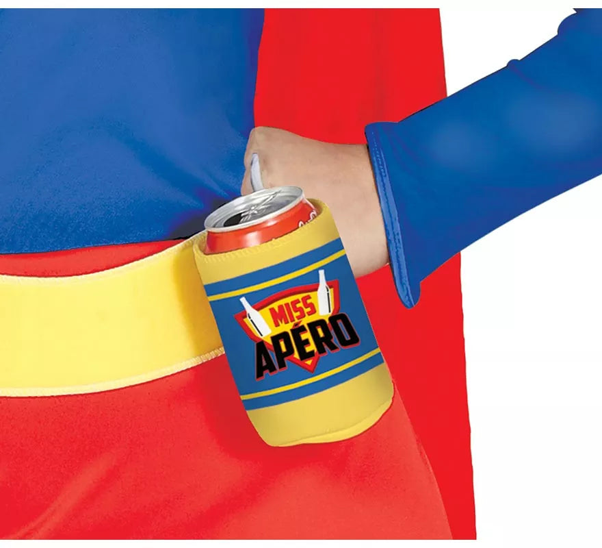 Disfraz de Super Heroína con bebidas para mujer