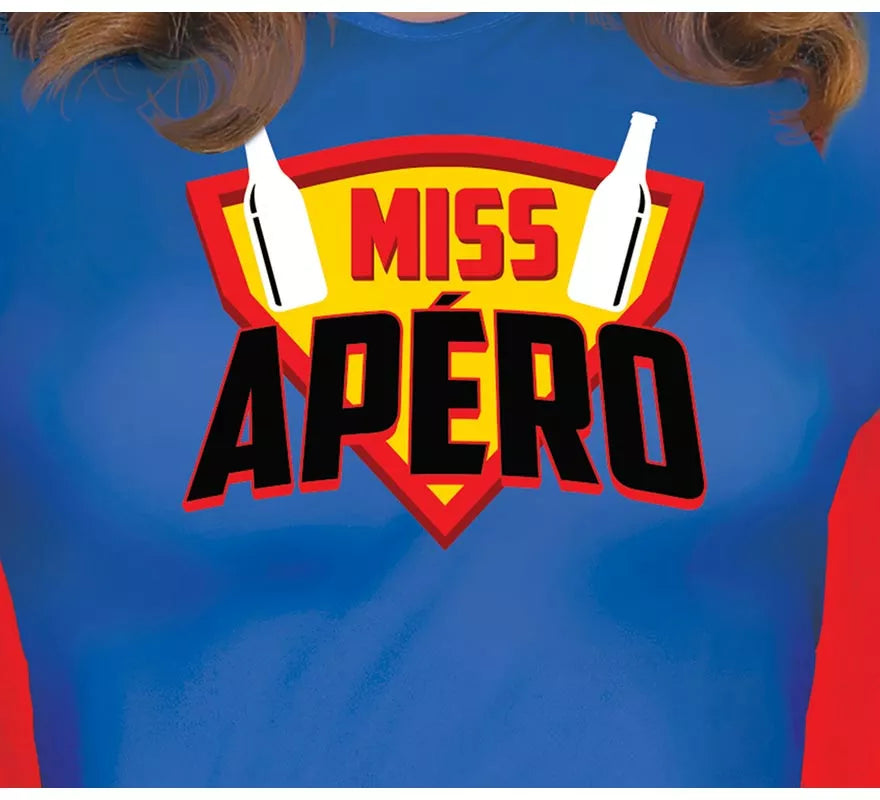Disfraz de Super Heroína con bebidas para mujer