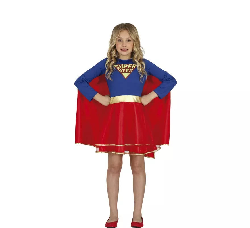 Disfraz de Super Heroína con falda para niña