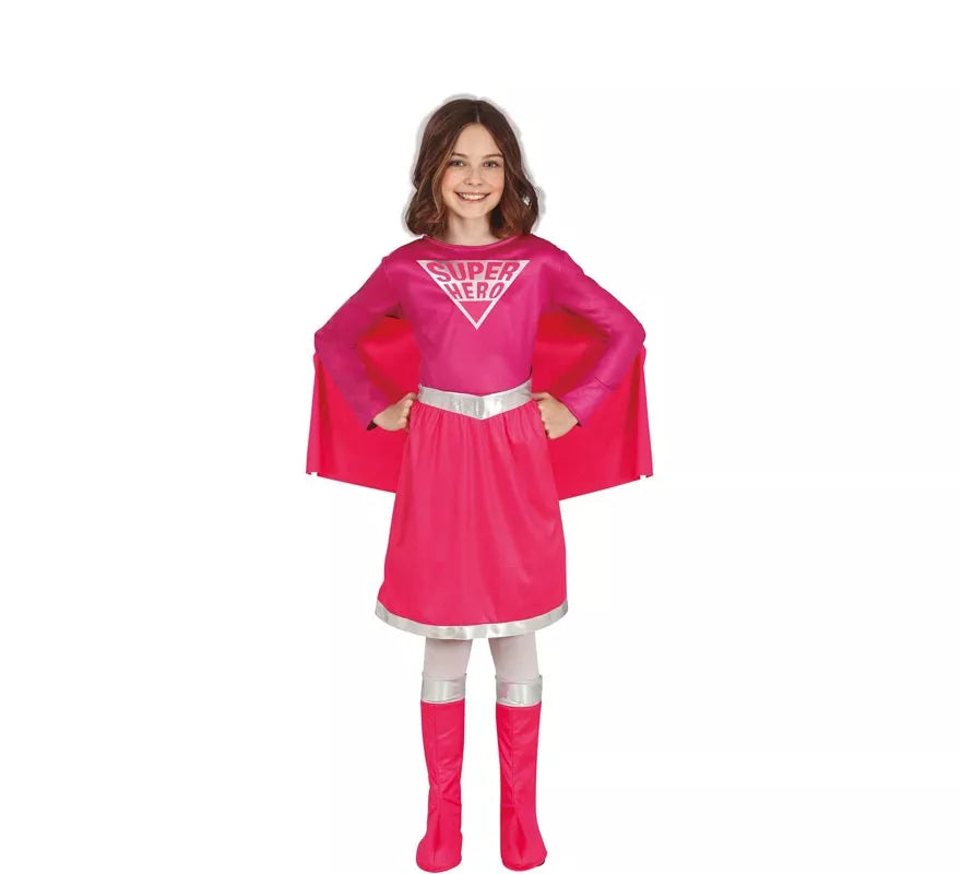 Disfraz de Super Heroína Rosa para niña