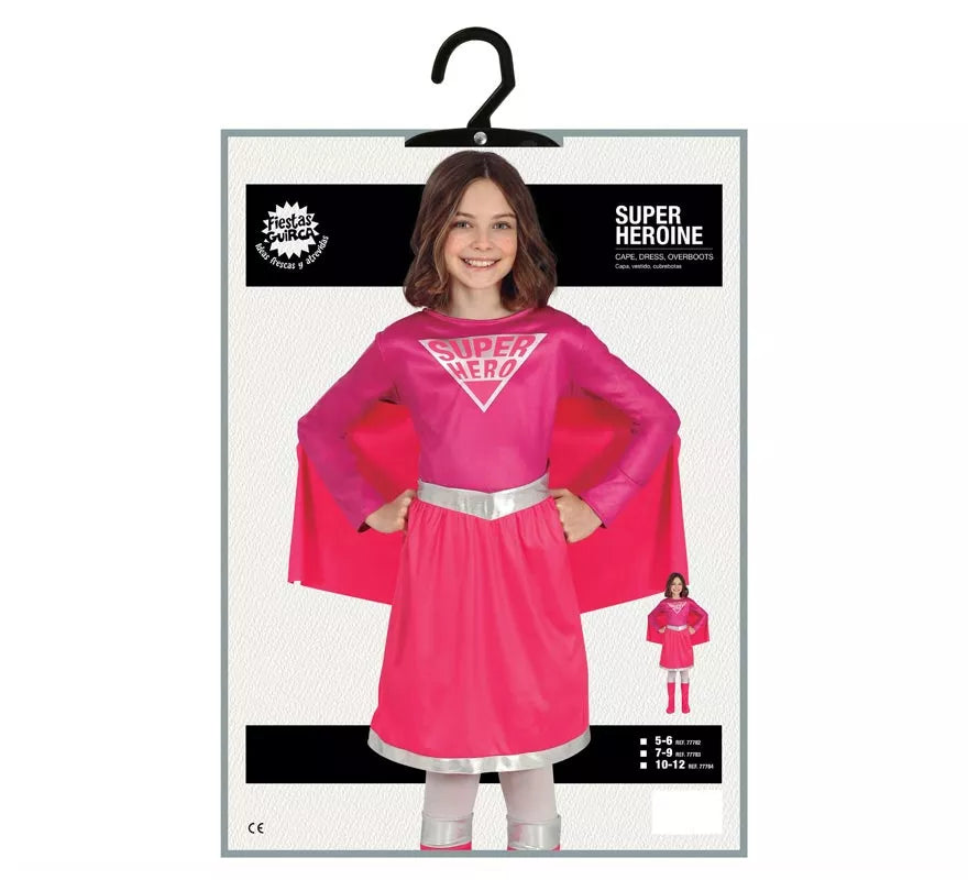 Translation missing: en.Disfraz de Super Heroína Rosa para niña