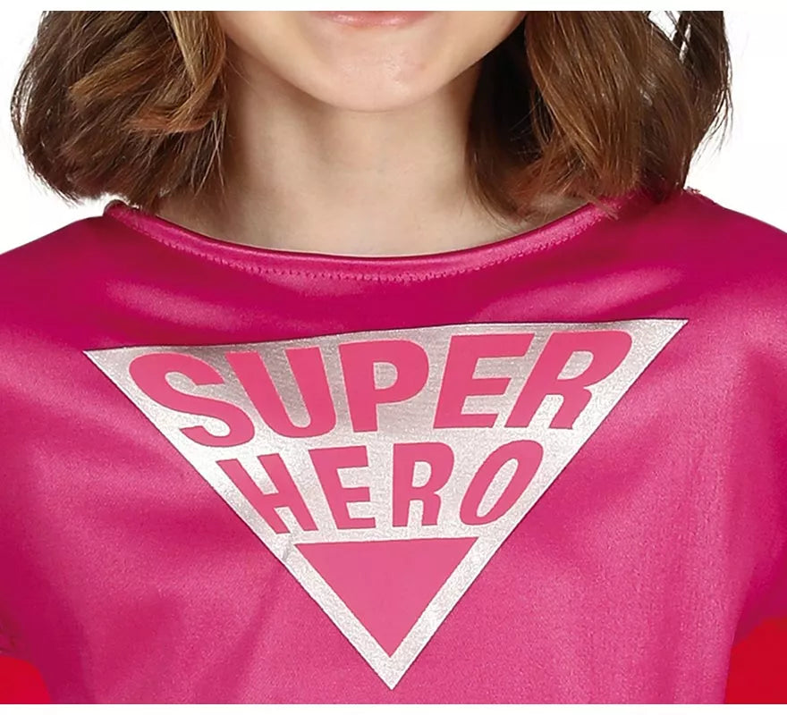 Translation missing: en.Disfraz de Super Heroína Rosa para niña
