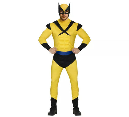 Disfraz de Súper Lobo amarillo para hombre