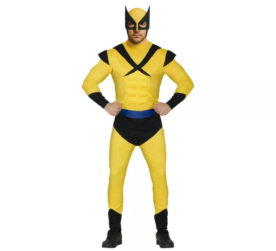 Disfraz de Súper Lobo amarillo para hombre