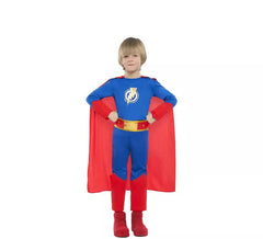 Blue and red superhero costume for boys
