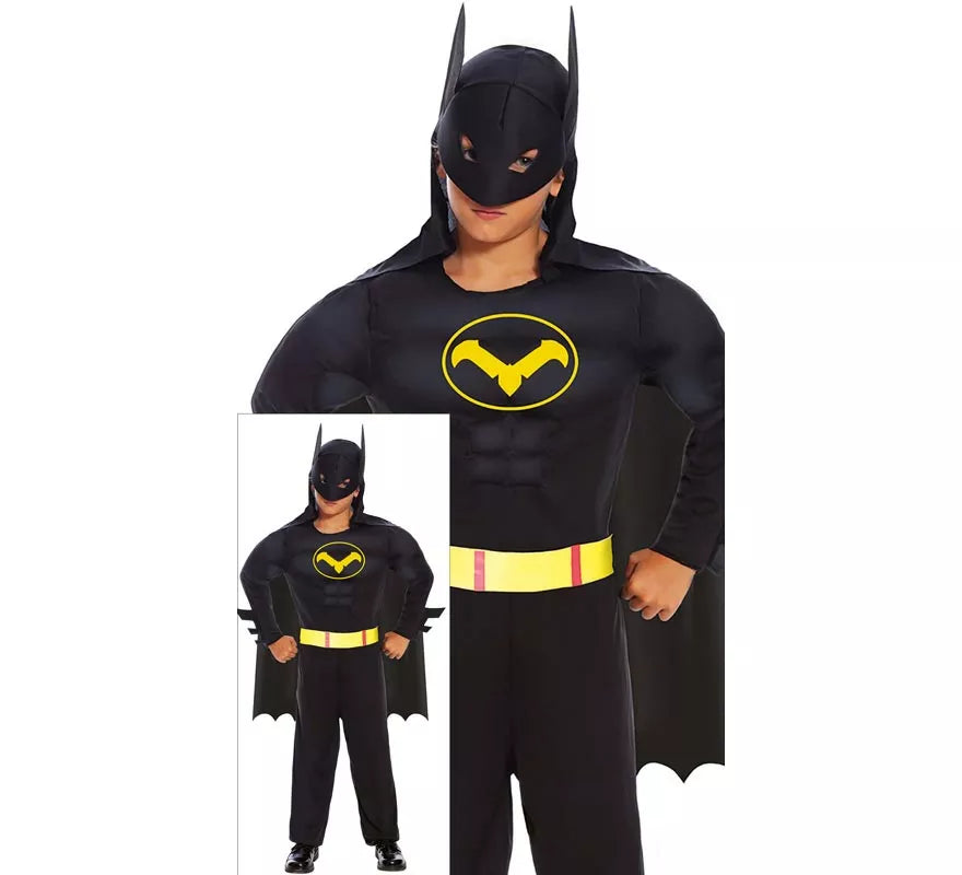 Translation missing: en.Disfraz de Superhéroe Oscuro musculoso para niño