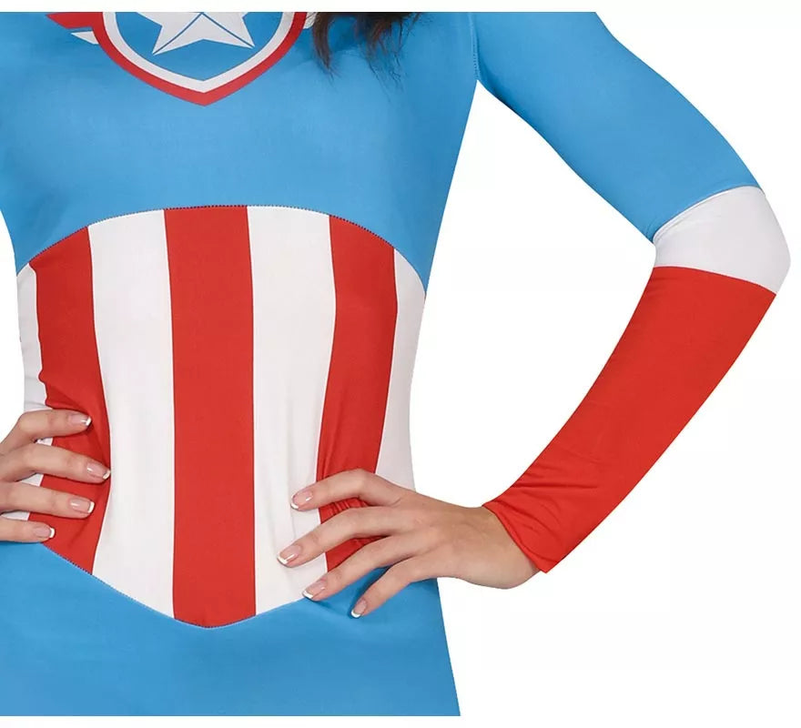Disfraz de Superheroína Capitana Azul para mujer