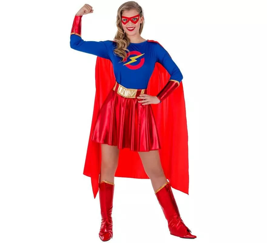 Translation missing: en.Disfraz de Superheroína Roja y Azul para mujer