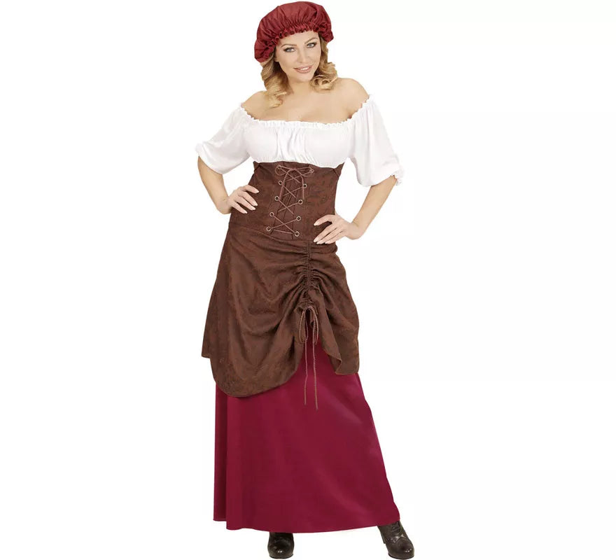 Disfraz de Tabernera Medieval Alegre para mujer