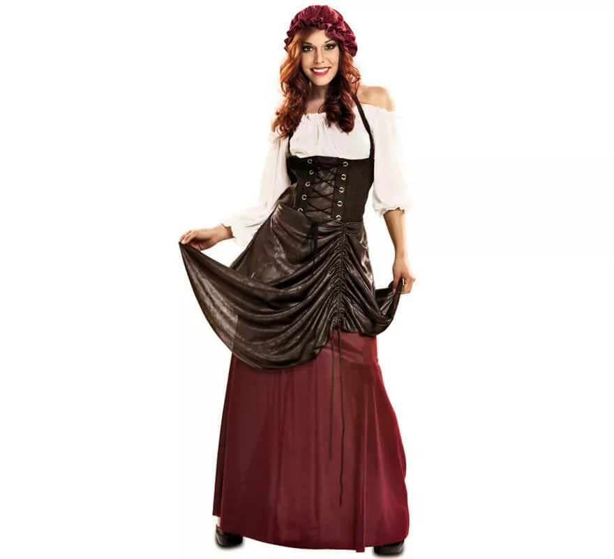 Disfraz de Tabernera medieval para mujer