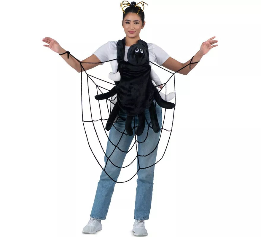 Translation missing: en.Disfraz de Telaraña y Araña con cubremochila para adulto y bebé