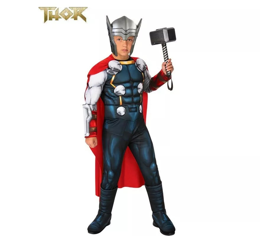 Translation missing: es.Disfraz de Thor musculoso con capa deluxe para niño