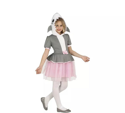 Disfraz de Tiburón Gris con falda tul para niña