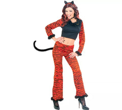 Orange Animal Print Tiger Costume for Women