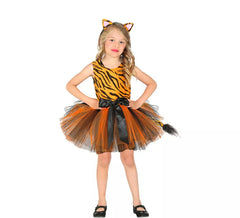 Tiger Costume with Tutu and Bow for Girl