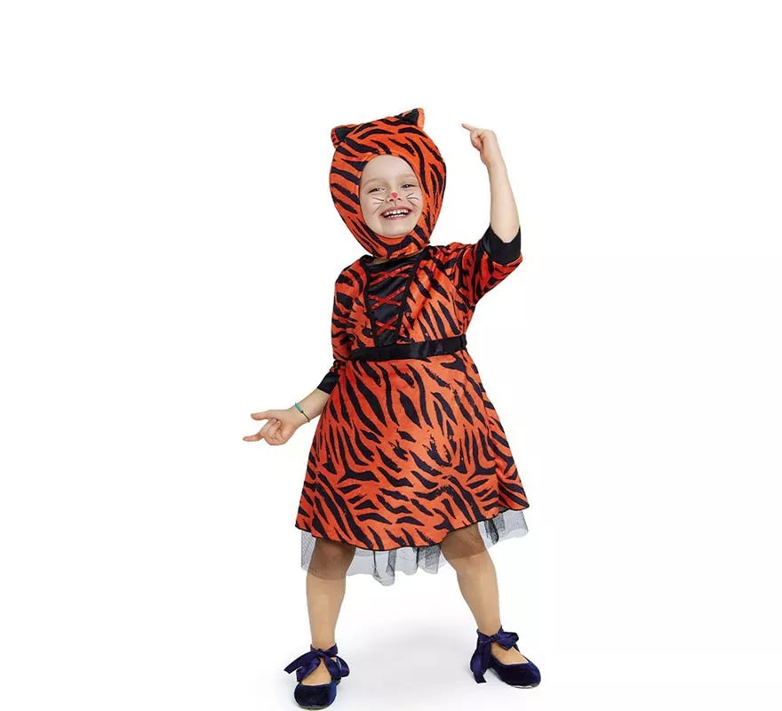 Translation missing: en.Disfraz de Tigresa en vestido naranja para bebé y niña