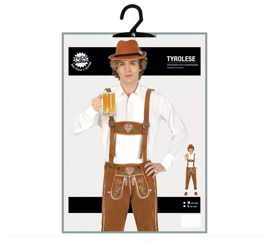 Disfraz de Tirolés marrón para hombre