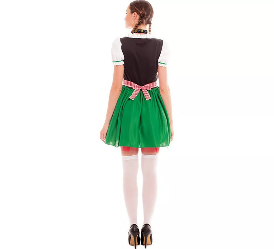Disfraz de Tirolesa Verde y Negro para mujer