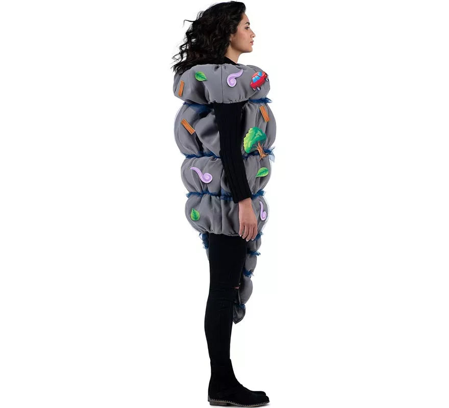 Disfraz de Tornado gris con accesorios para adulto