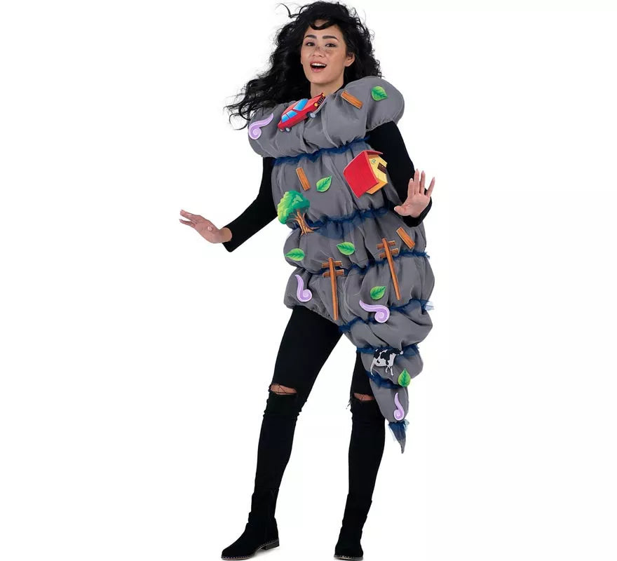 Translation missing: en.Disfraz de Tornado gris con accesorios para adulto