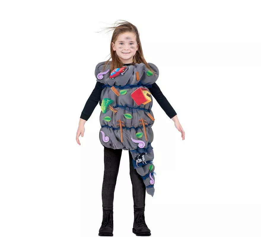 Translation missing: en.Disfraz de Tornado gris con accesorios para niños