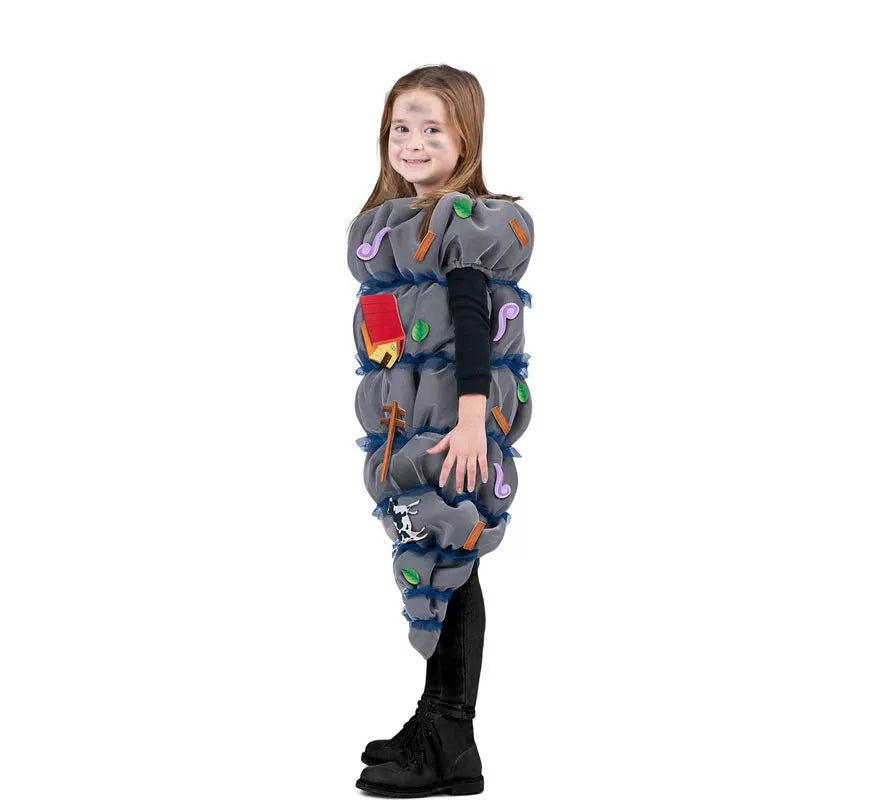 Translation missing: en.Disfraz de Tornado gris con accesorios para niños