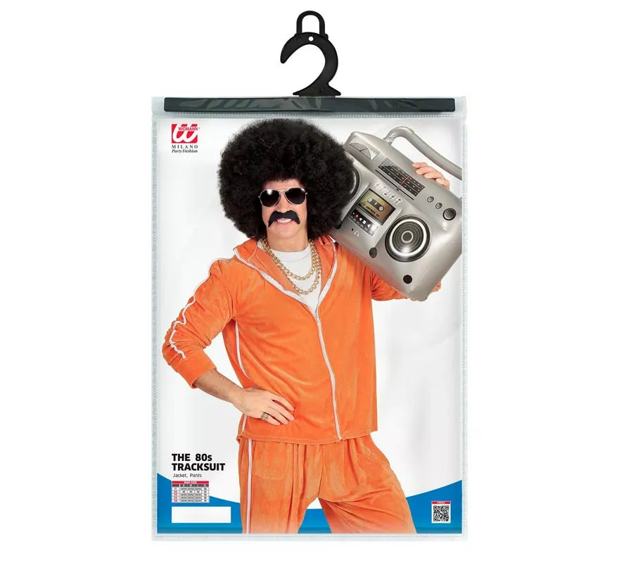 Translation missing: en.Disfraz de Traje Deportivo Años 80 naranja terciopelo para hombre