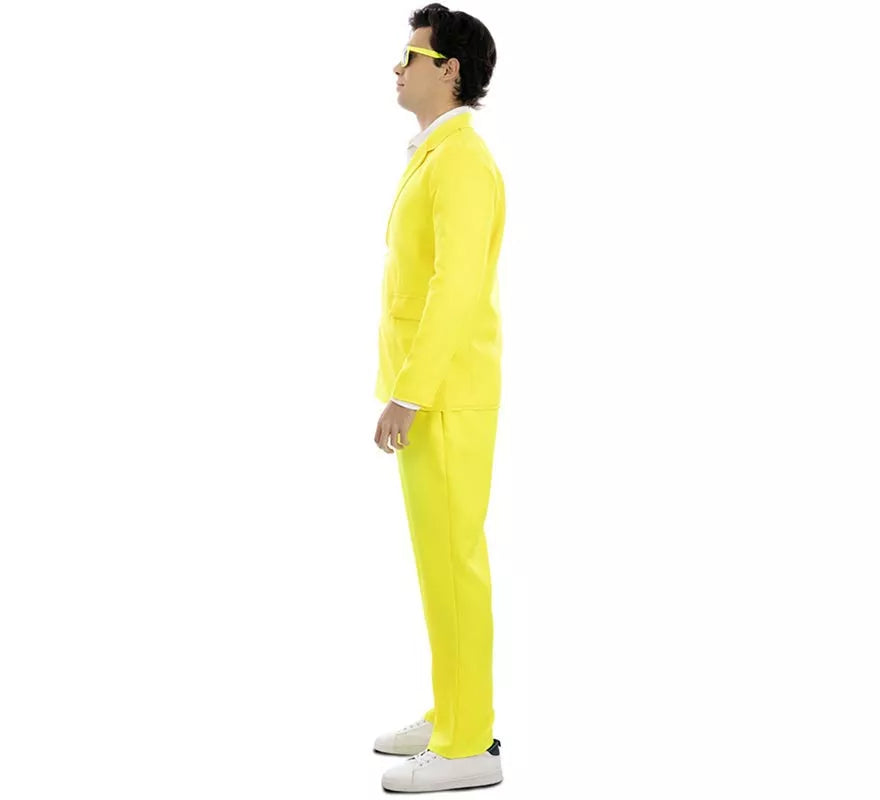 Disfraz de Traje Neón amarillo para hombre