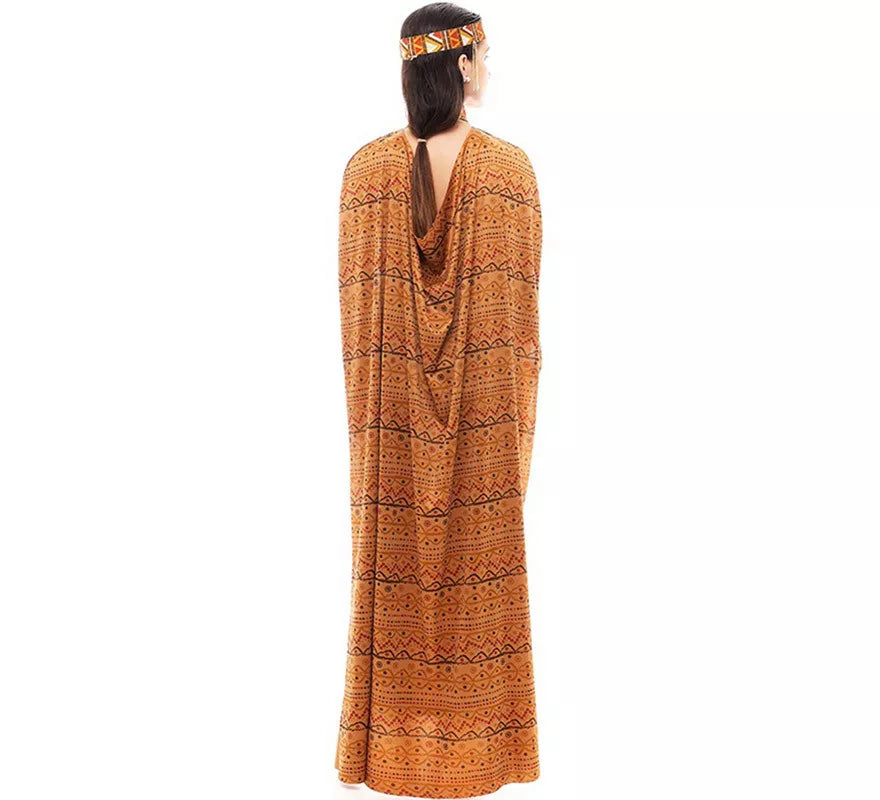 Disfraz de Tribal Africana amarillo y marrón para mujer