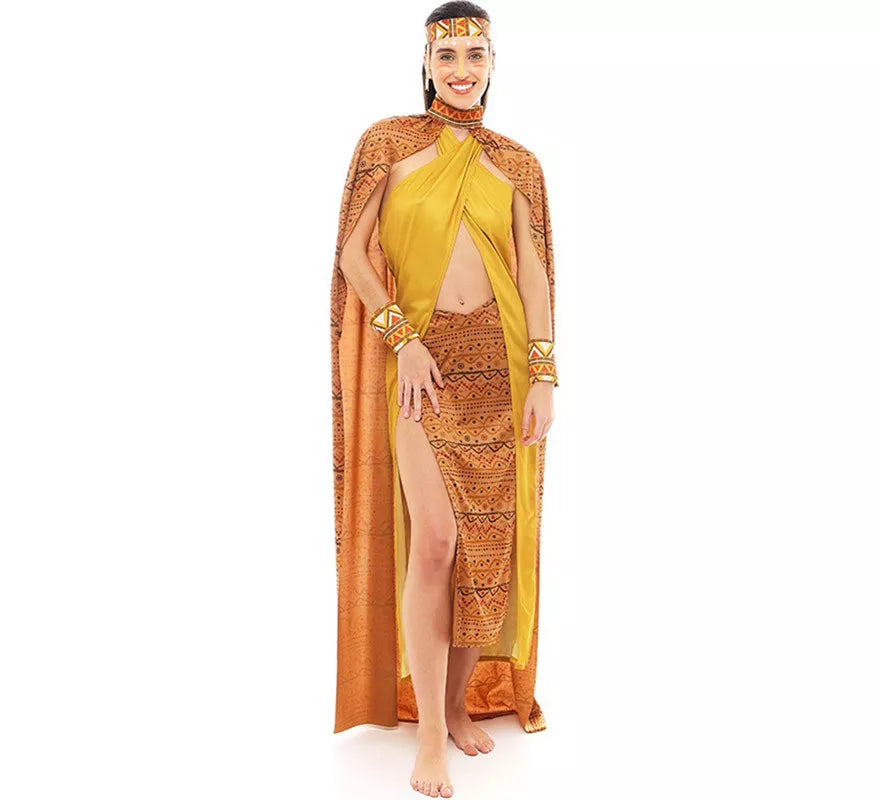 Translation missing: en.Disfraz de Tribal Africana amarillo y marrón para mujer