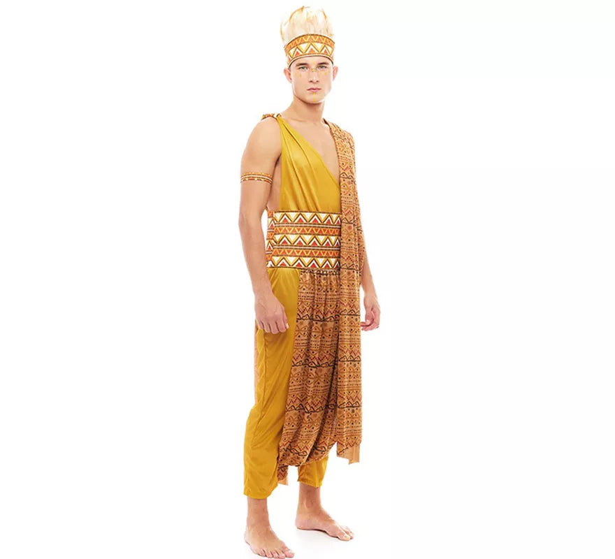Translation missing: en.Disfraz de Tribal Africano amarillo y marrón para hombre