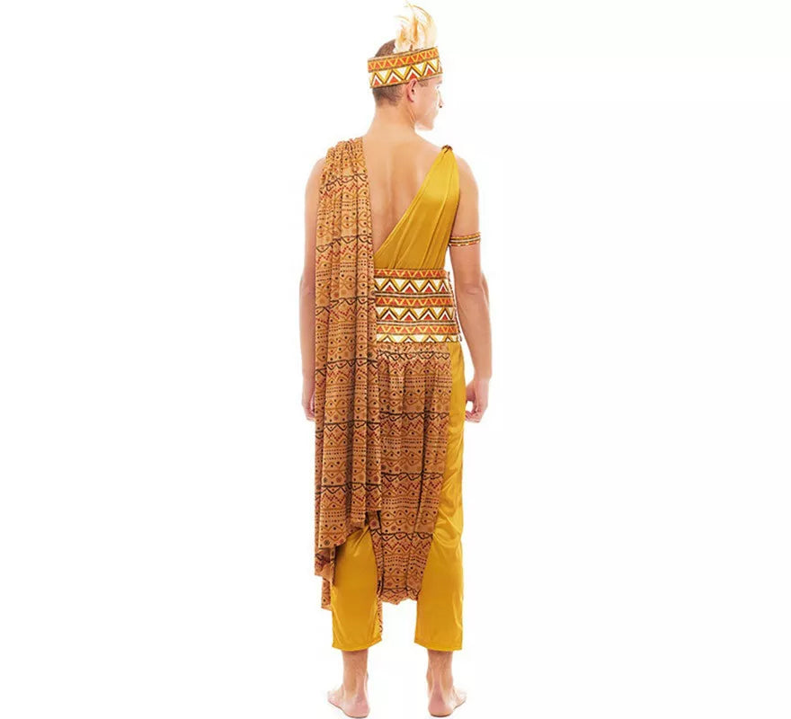 Disfraz de Tribal Africano amarillo y marrón para hombre