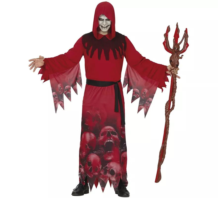Disfraz de Túnica Parca roja para hombre