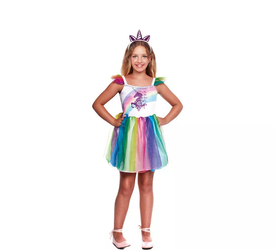 Translation missing: en.Disfraz de Unicornio Arcoíris Cálido para niña