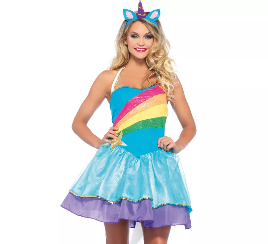 Disfraz de Unicornio Arcoíris para mujer