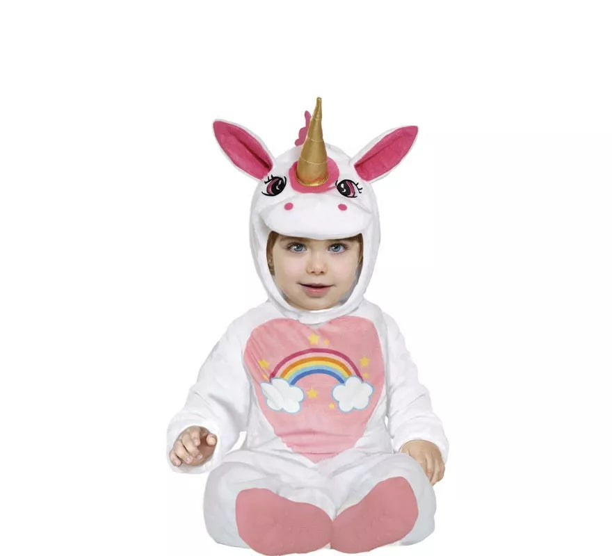 Disfraz de Unicornio Arcoíris Rosa para bebé