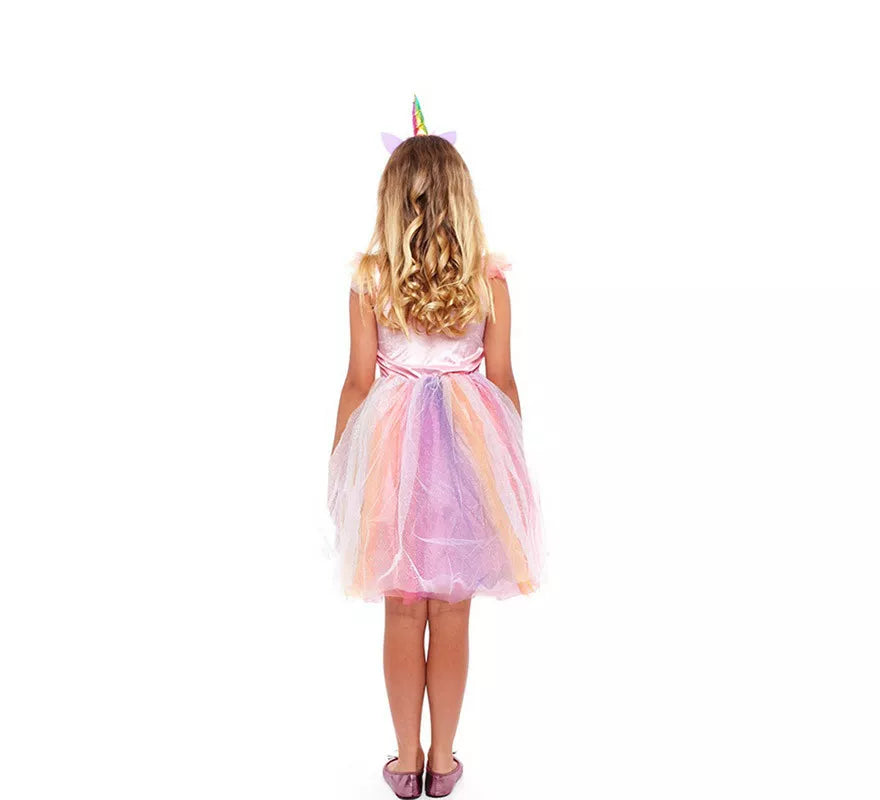 Translation missing: en.Disfraz de Unicornio Arcoíris Rosa para niña