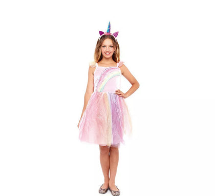 Disfraz de Unicornio Arcoíris Rosa para niña